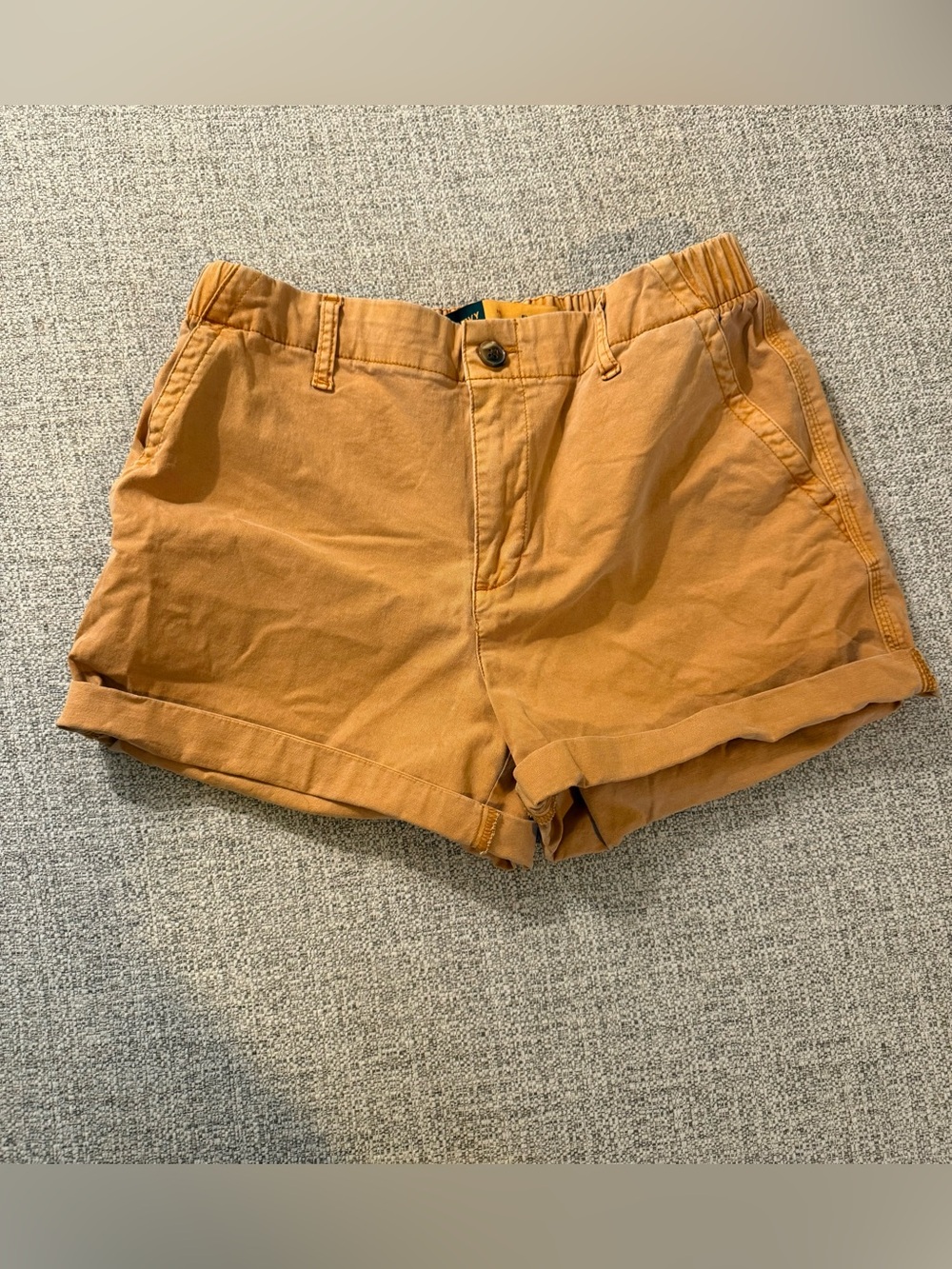 Old Navy Rolled-Hem Cotton Shorts in Mustard Yellow